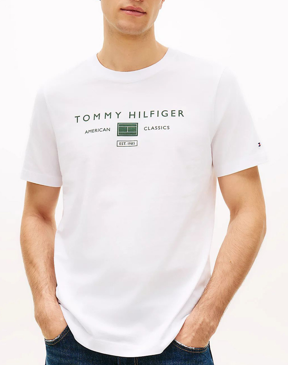 TOMMY HILFIGER BRAND LOVE MONO STACK TEE MW0MW42365-YBR White
