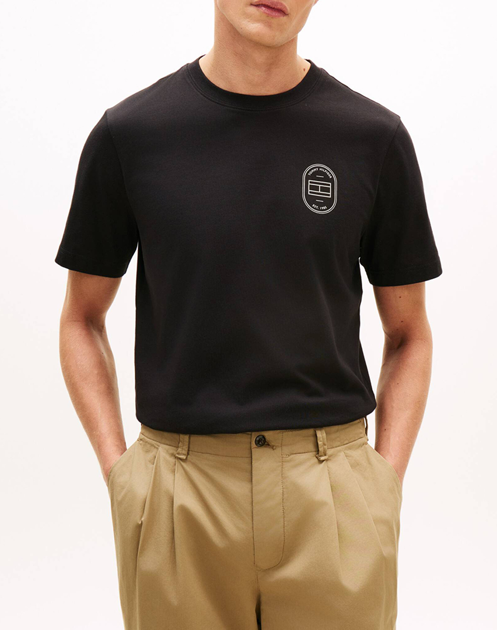 TOMMY HILFIGER BRAND LOVE ROUNDEL TEE MW0MW42364-BDS Black