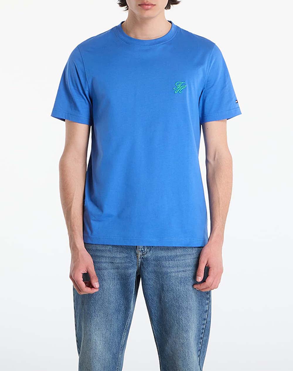 TOMMY HILFIGER SCRIPT MONOGRAM SWIMSHOP TEE MW0MW43066-C4U Blue