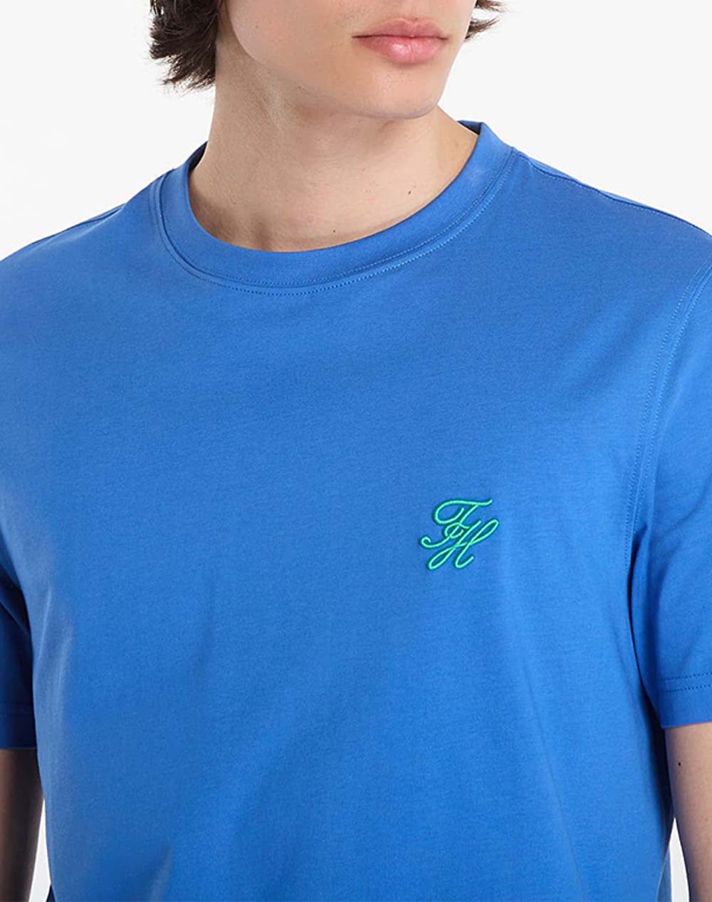 Tommy Hilfiger Script Monogram Swimshop Tee Mw0Mw43066-C4U Blue ανδρικά ρούχα μπλούζες T-Shirt Politikos Shop Πολιτικός