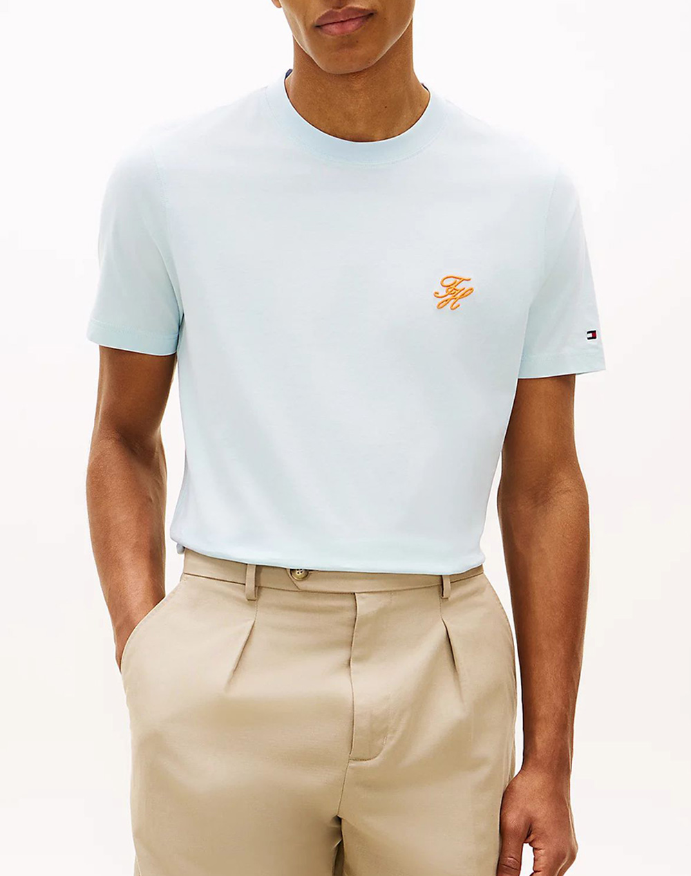 TOMMY HILFIGER SCRIPT MONOGRAM SWIMSHOP TEE MW0MW43066-CYR LightBlue