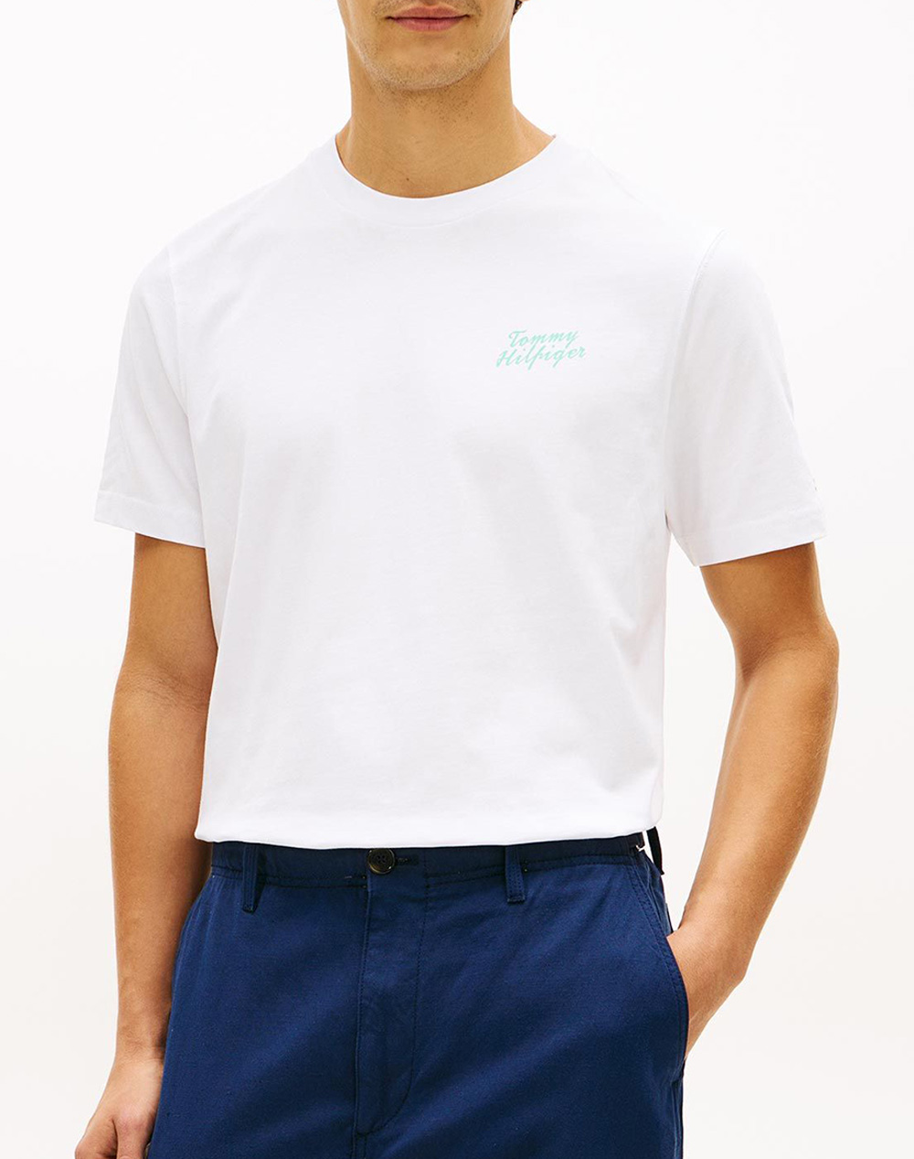 TOMMY HILFIGER PALM PHOTO PRINT TEE MW0MW42386-YBR White