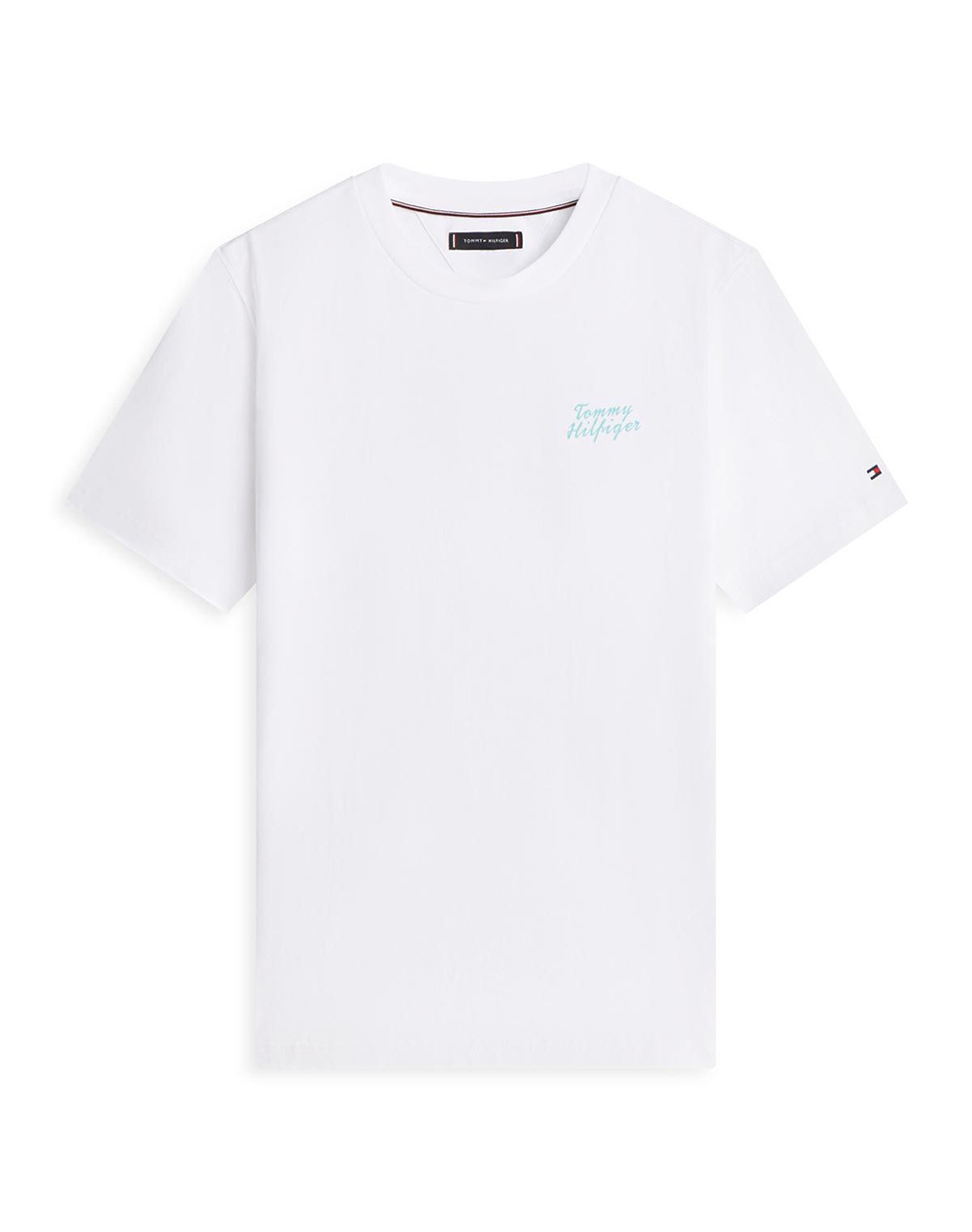 Tommy Hilfiger Palm Photo Print Tee Mw0Mw42386-Ybr White ανδρικά ρούχα μπλούζες T-Shirt Politikos Shop Πολιτικός