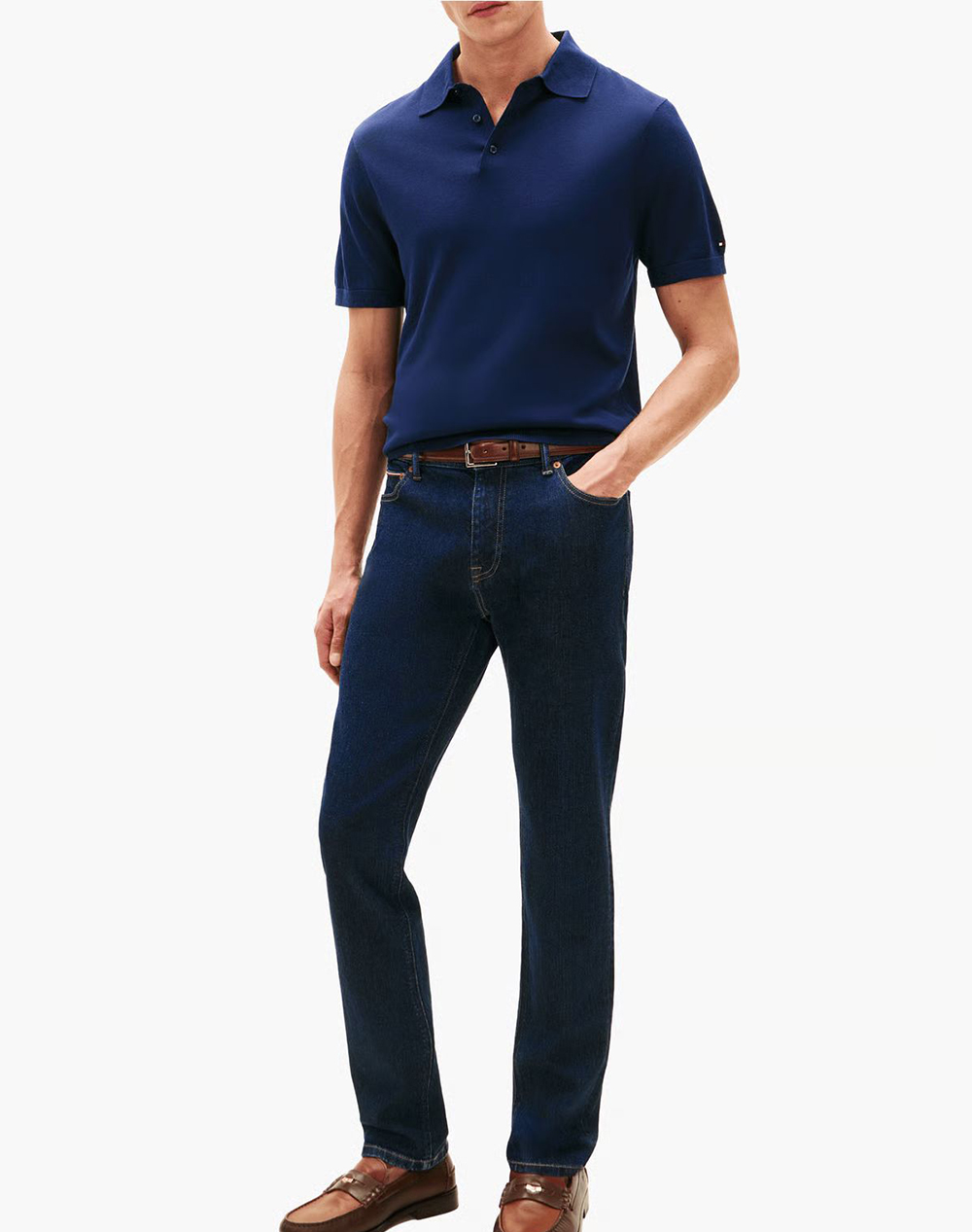 Tommy Hilfiger Dc Cotton Lyocell Polo Mw0Mw38747-Dca Navyblue ανδρικά ρούχα μπλούζες Politikos Shop Πολιτικός