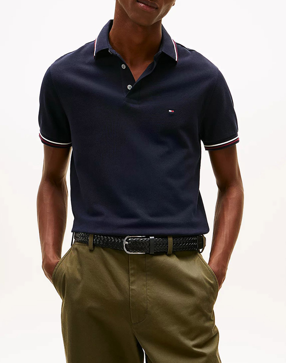 TOMMY HILFIGER TIPPED SLIM FIT POLO MW0MW37346-DW5 DarkBlue