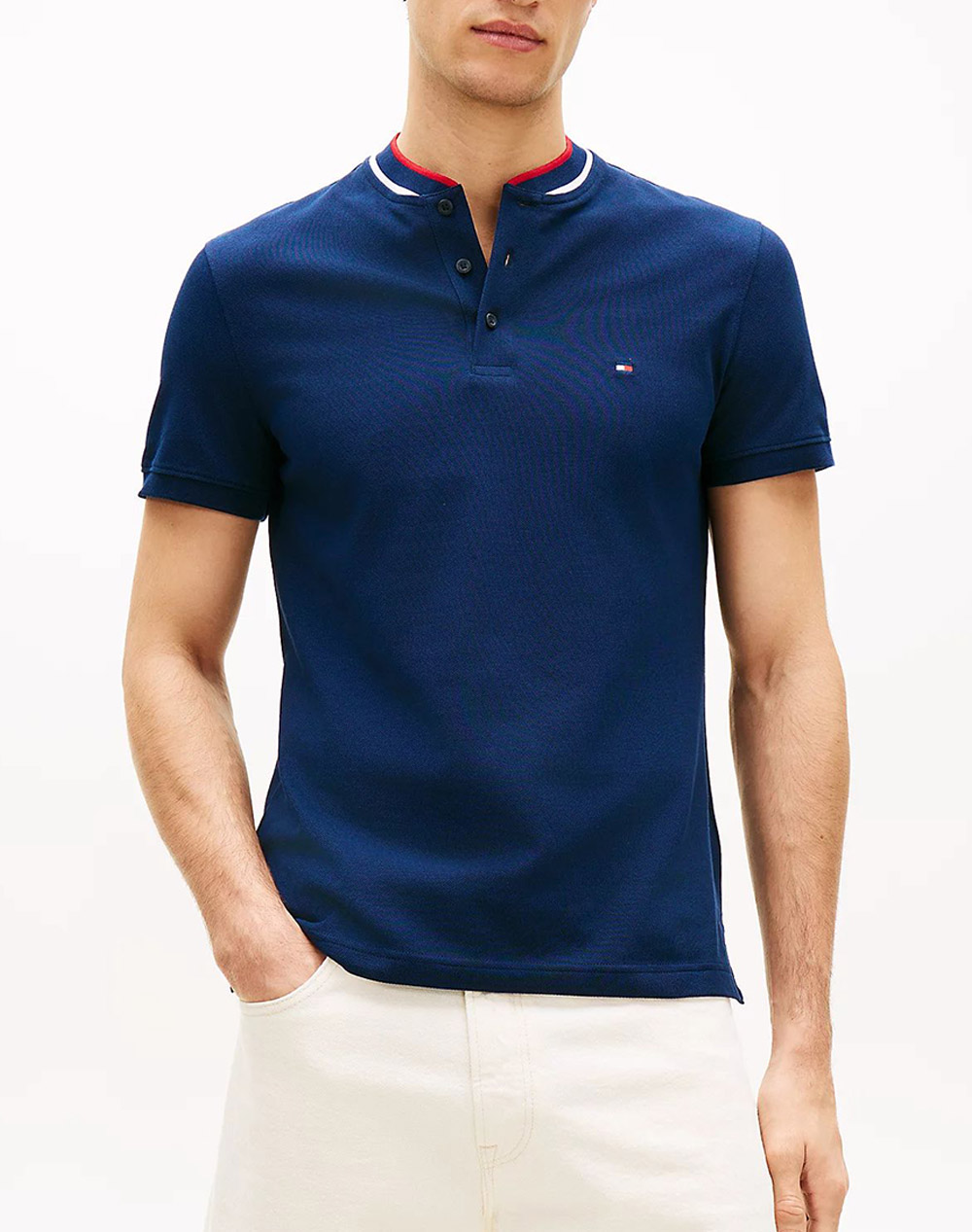 TOMMY HILFIGER MAO RWB TIPPED SLIM POLO MW0MW34752-DCC NavyBlue