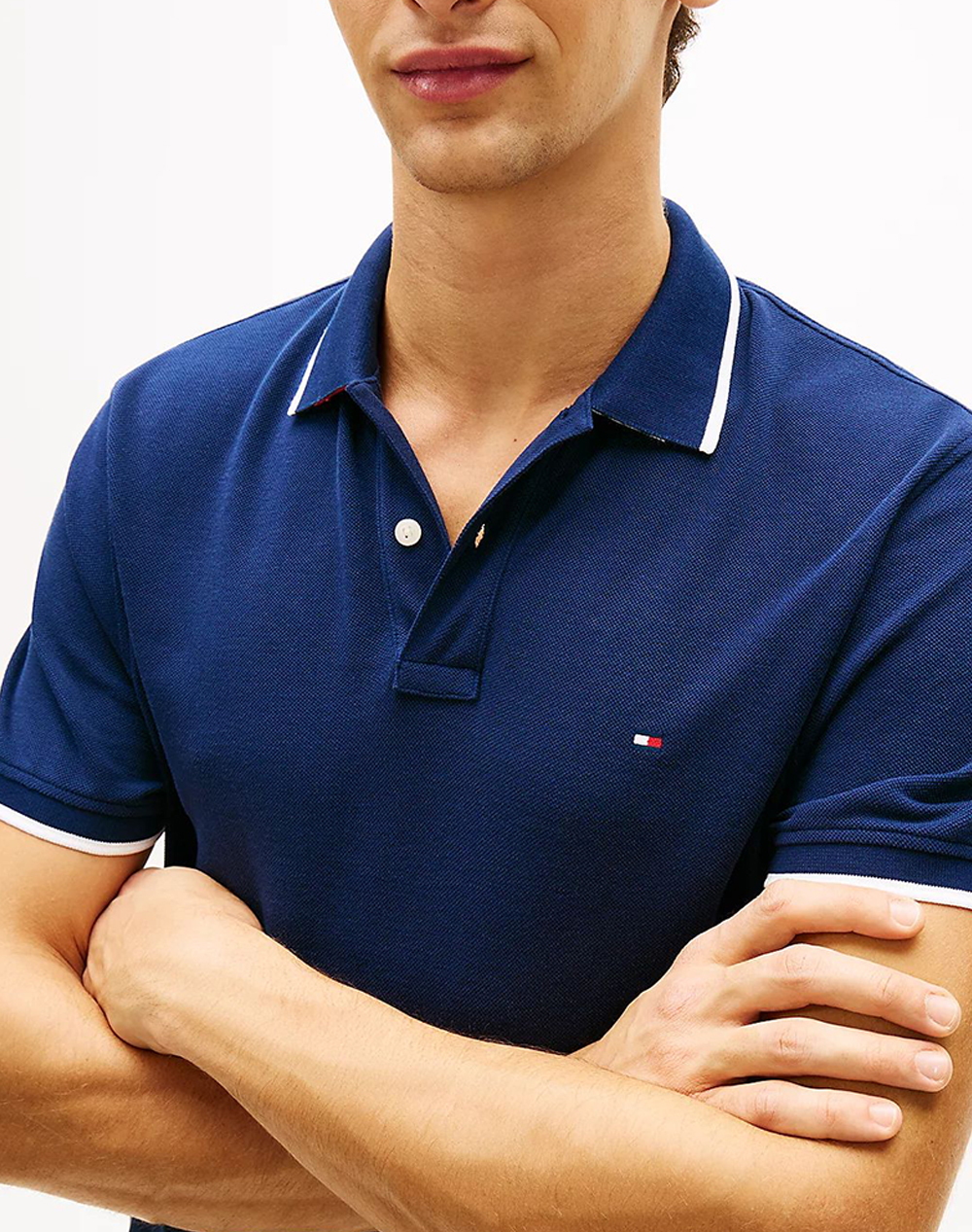 Tommy Hilfiger Pique Undercollar Reg Polo Mw0Mw42748-Dcc Navyblue ανδρικά ρούχα μπλούζες Politikos Shop Πολιτικός