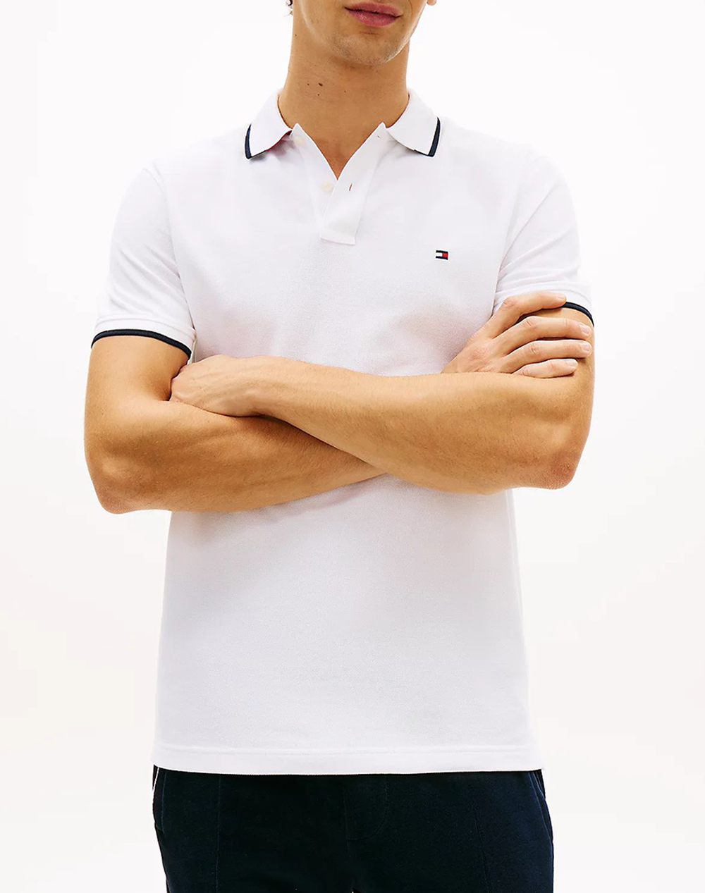 TOMMY HILFIGER PIQUE UNDERCOLLAR REG POLO MW0MW42748-YBR White