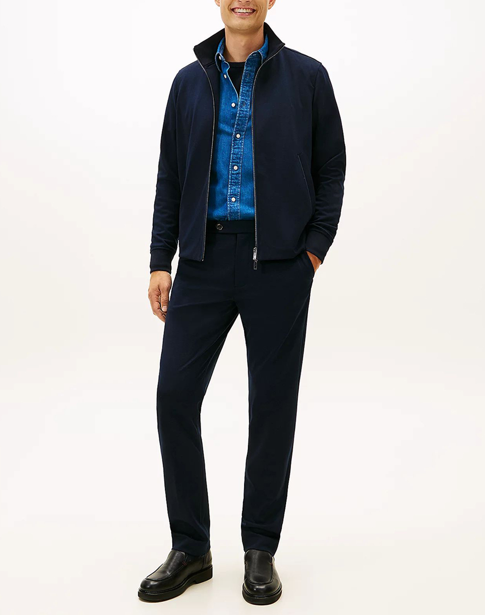 Tommy Hilfiger Dc Performance Punto Milano Zu Mw0Mw42559-C1G Darkblue ανδρικά ρούχα ζακέτες φούτερ Politikos Shop Πολιτικός