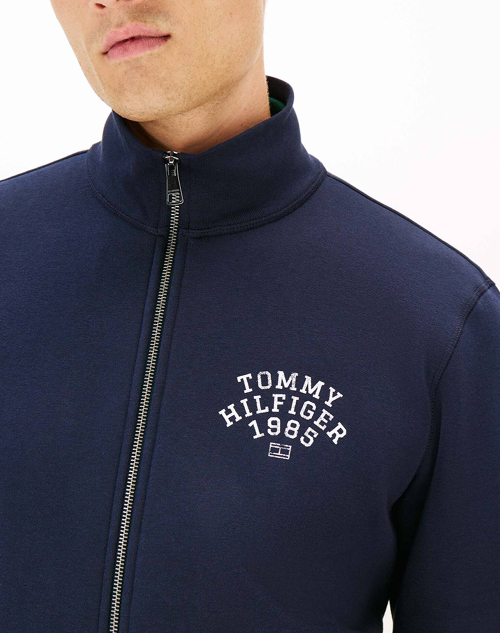 Tommy Hilfiger Arch Stand Collar Zip Mw0Mw41425-Dw5 Darkblue ανδρικά ρούχα ζακέτες φούτερ Politikos Shop Πολιτικός