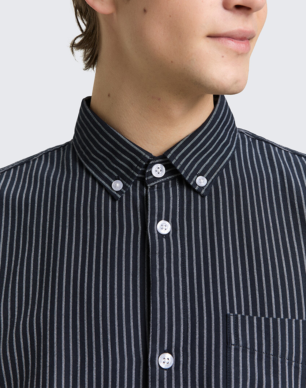 Tom Tailor Relaxed Striped Πουκαμισο Ανδρικό 1049377-39056 Navyblue ανδρικά ρούχα πουκάμισα Politikos Shop Πολιτικός