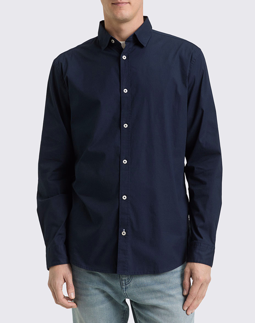 TOM TAILOR STRETCH POPLIN SHI ΠΟΥΚΑΜΙΣΟ ΑΝΔΡΙΚΟ 1048449-10668 DarkBlue