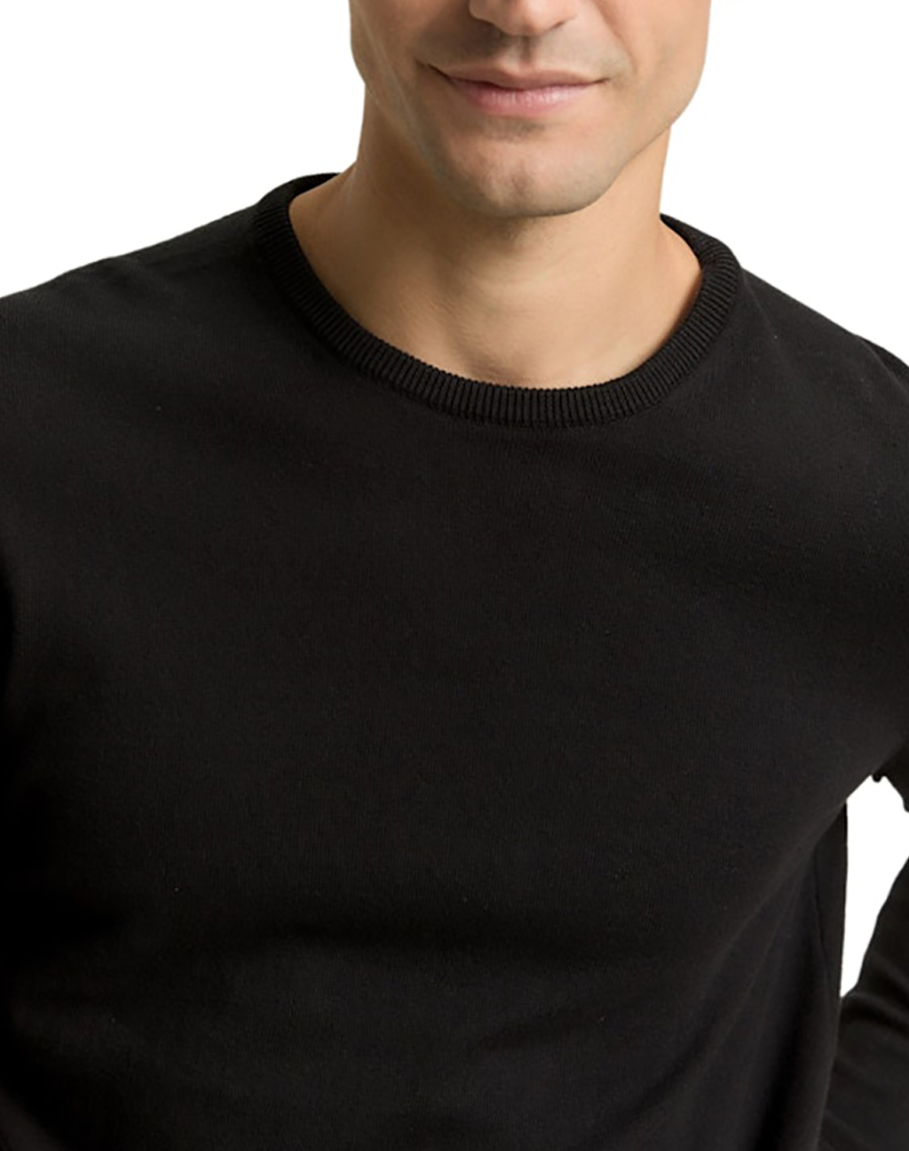 Tom Tailor Basic Crew Nec Πλεκτο Ανδρικό 1049500-29999 Black ανδρικά ρούχα μπλούζες Πλεκτά Politikos Shop Πολιτικός