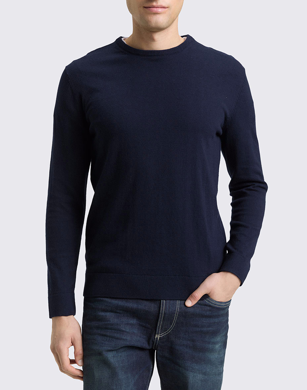 TOM TAILOR BASIC CREW NEC ΠΛΕΚΤΟ ΑΝΔΡΙΚΟ 1049500-10668 DarkBlue