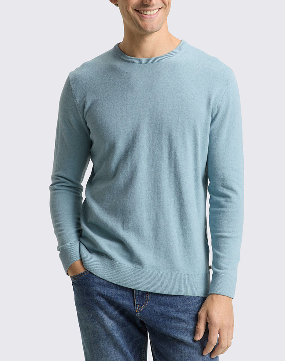 TOM TAILOR BASIC CREW NEC ΠΛΕΚΤΟ ΑΝΔΡΙΚΟ 1049500-30838 LightBlue