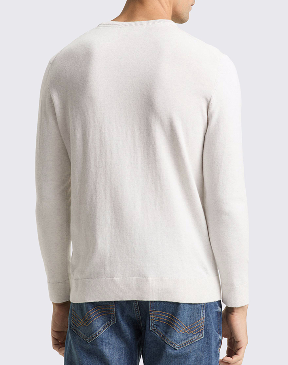 TOM TAILOR BASIC CREW NEC ΠΛΕΚΤΟ ΑΝΔΡΙΚΟ 1049500-13174 OffWhite φωτογραφία
