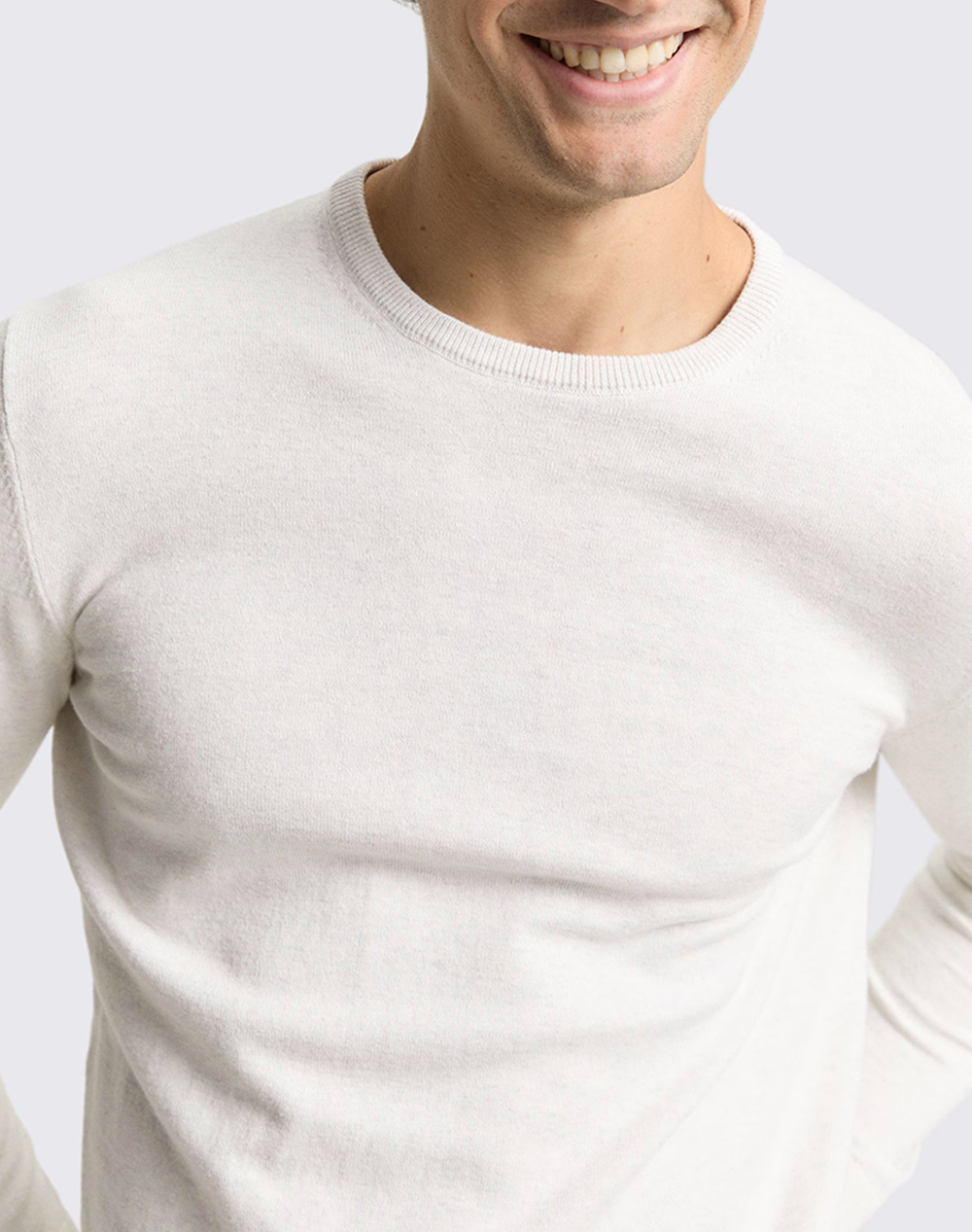 TOM TAILOR BASIC CREW NEC ΠΛΕΚΤΟ ΑΝΔΡΙΚΟ 1049500-13174 OffWhite φωτογραφία