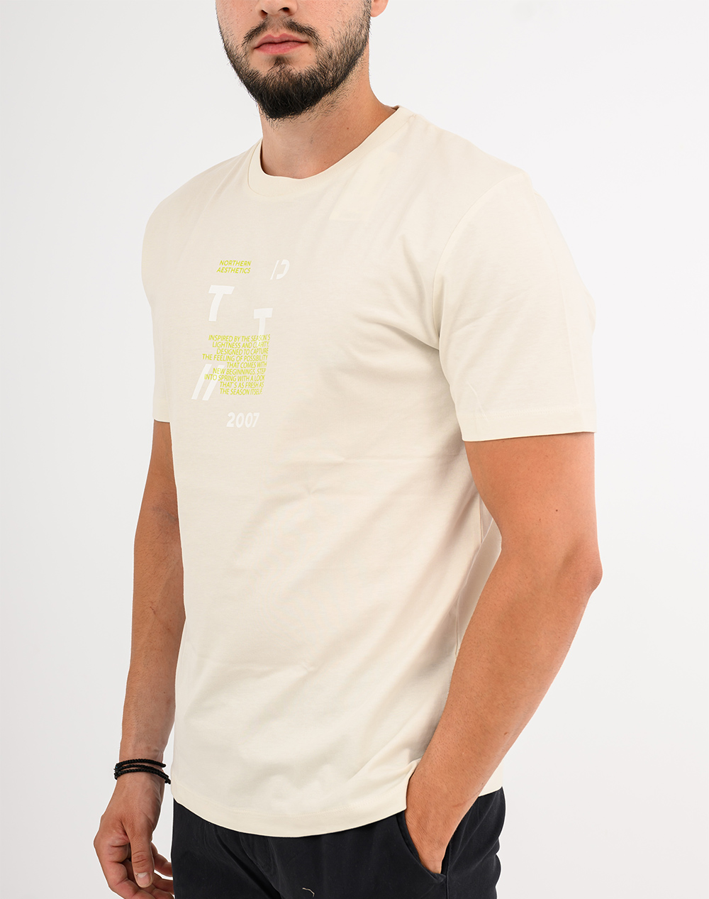 TOM TAILOR PRINTED T-SHIRT ΜΠΛΟΥΖΑ ΑΝΔΡΙΚΟ 1043491-32257 Ecru
