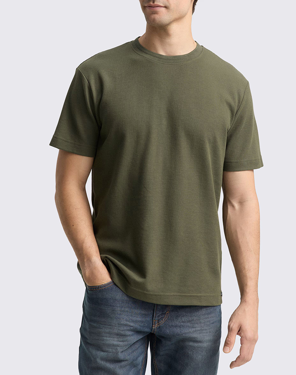 TOM TAILOR STRUCTURED T-SHIR ΜΠΛΟΥΖΑ ΑΝΔΡΙΚΟ 1048599-10920 Khaki