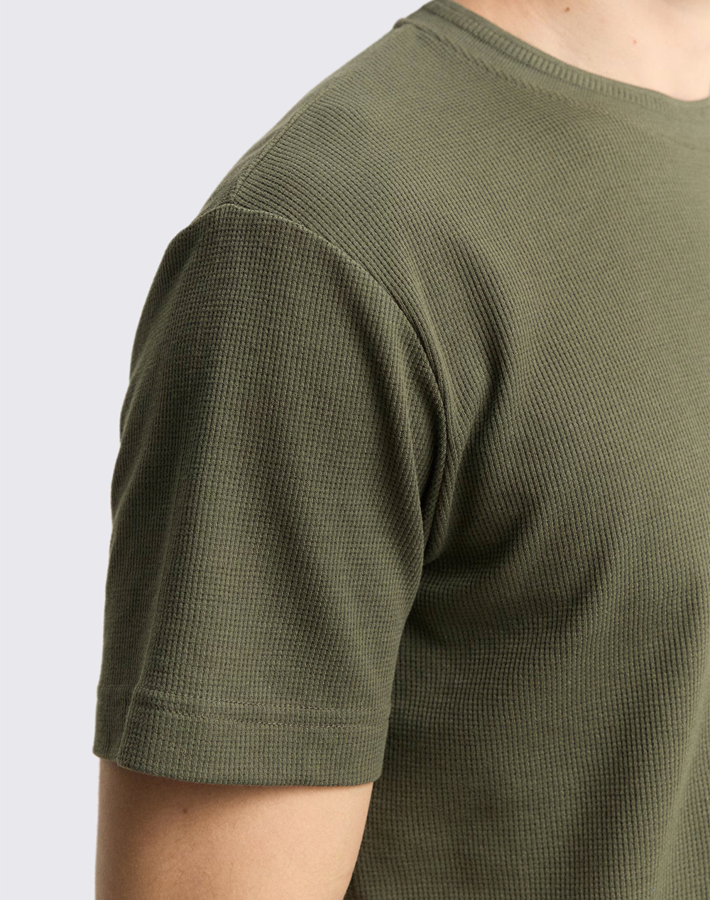 Tom Tailor Structured T-Shir Μπλούζα Ανδρικό 1048599-10920 Khaki ανδρικά ρούχα μπλούζες T-Shirt Politikos Shop Πολιτικός