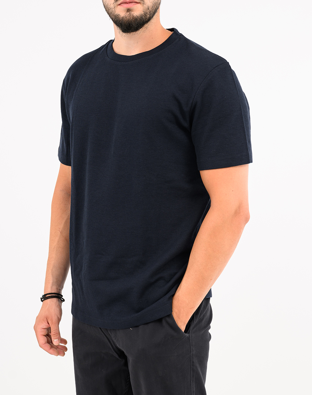 TOM TAILOR STRUCTURED T-SHIRT ΜΠΛΟΥΖΑ ΑΝΔΡΙΚΟ 1049041-10668 DarkBlue