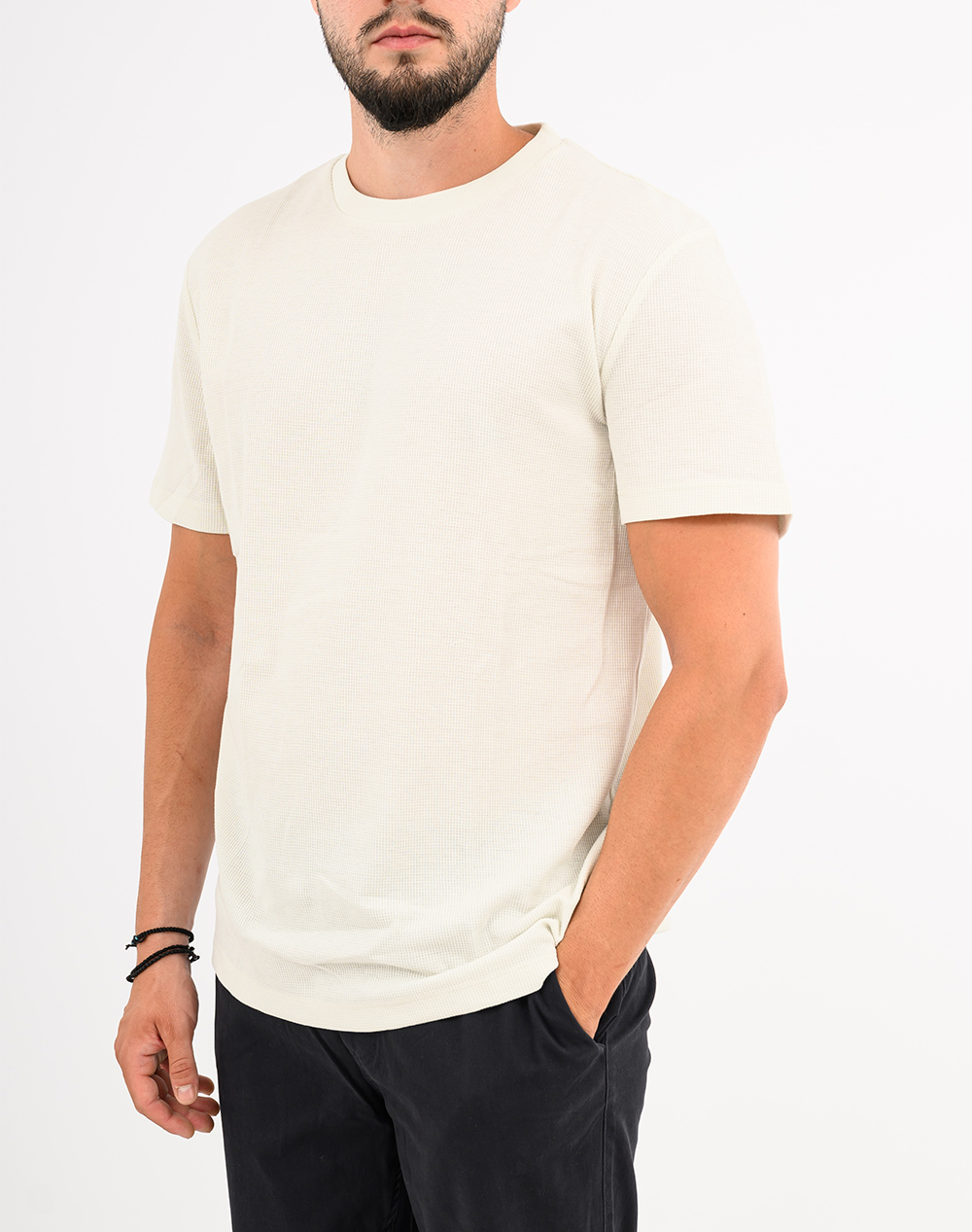 TOM TAILOR STRUCTURED T-SHIRT ΜΠΛΟΥΖΑ ΑΝΔΡΙΚΟ 1049041-32257 OffWhite