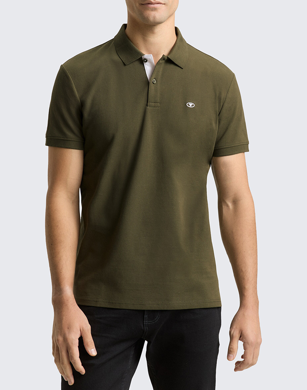 TOM TAILOR BASIC POLO WITH CONTRA ΜΠΛΟΥΖΑ ΑΝΔΡΙΚΟ 1031006-10920 Khaki