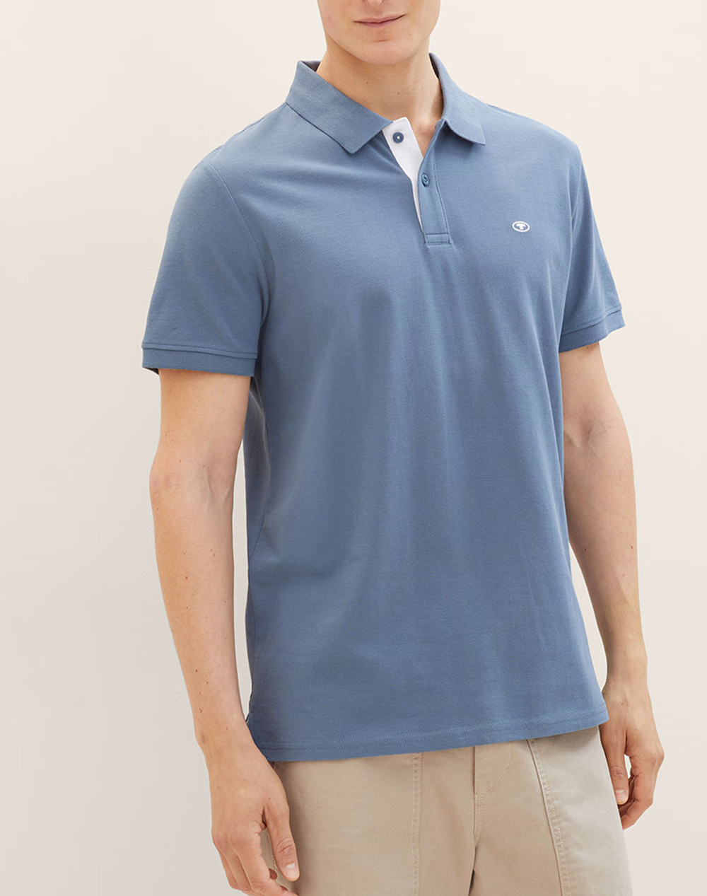 TOM TAILOR BASIC POLO WITH CONTRA ΜΠΛΟΥΖΑ ΑΝΔΡΙΚΟ 1031006-10441 SteelBlue