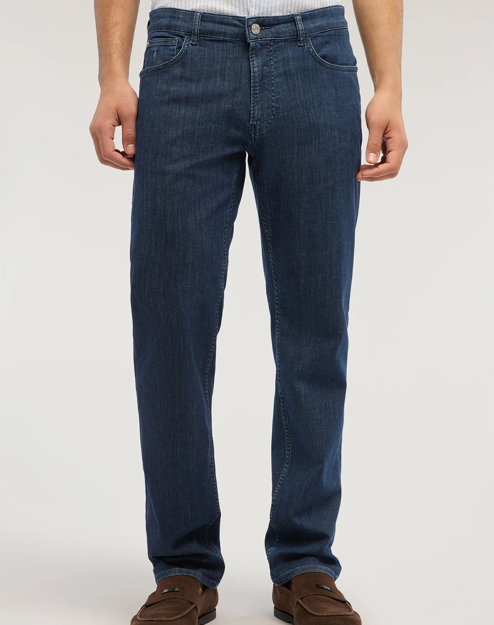 TRUSSARDI 5 POCKET 380 ICON - BLUE STONE WASH LIGHT DENIM MJ380D21-0DD DenimDarkBlue