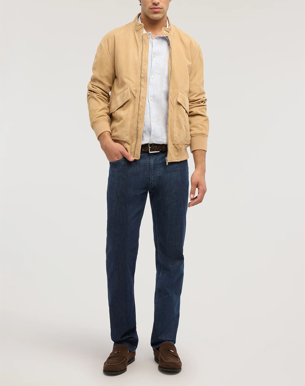 Trussardi 5 Pocket 380 Icon - Blue Stone Wash Light Denim Mj380D21-0Dd Denimdarkblue ανδρικά ρούχα παντελόνια Jeans Politikos Shop Πολιτικός