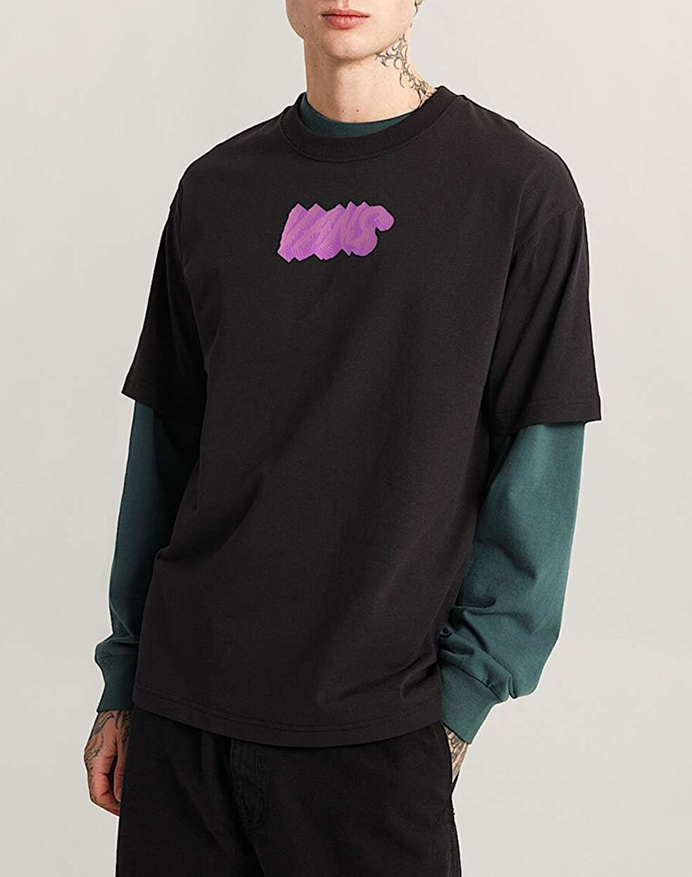 VANS STONE SWIRL LOOSE SS TE VN000VY1BLK1-VNBLK Black