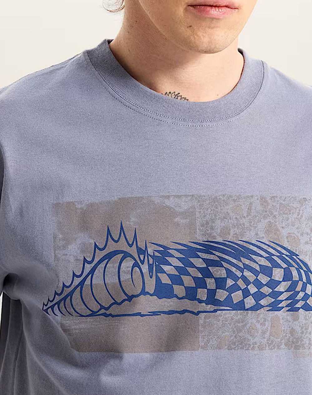 Vans Wave Check Ss Tee Vn000Tqefoi1-Vnfoi Mixed ανδρικά ρούχα μπλούζες T-Shirt Politikos Shop Πολιτικός