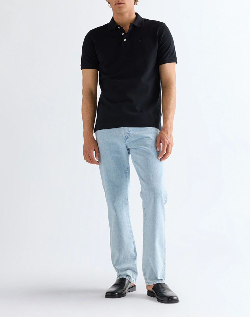 Wrangler Polo Shirt 112378426-Black Black ανδρικά ρούχα μπλούζες Politikos Shop Πολιτικός