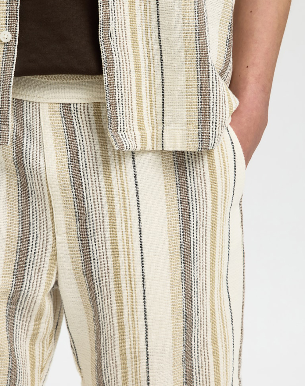 Selected Slhregcal Shorts 16101249-Egretbrown Multi Biege ανδρικά ρούχα Σορτς Βερμουδες Chinos Politikos Shop Πολιτικός