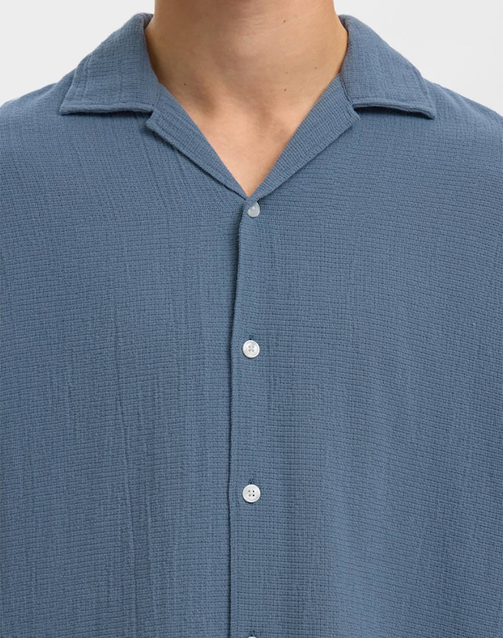 Selected Slhrlxcal Ss Shirt Resort 16101248-Blue Mirage Blue ανδρικά ρούχα πουκάμισα Politikos Shop Πολιτικός