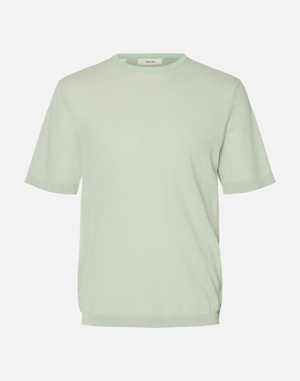 SELECTED SLHJOHANNES SUN SS KNIT RELAXED TEE 16101971-Aqua Gray Aqua