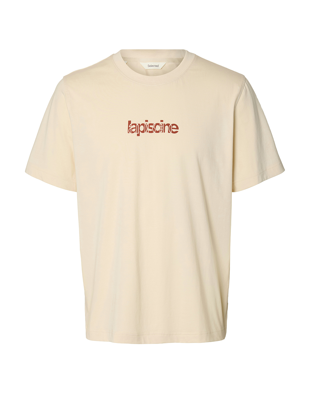 SELECTED SLHASPEN GRAPHIC SS TEE 16101613-Birch Cream