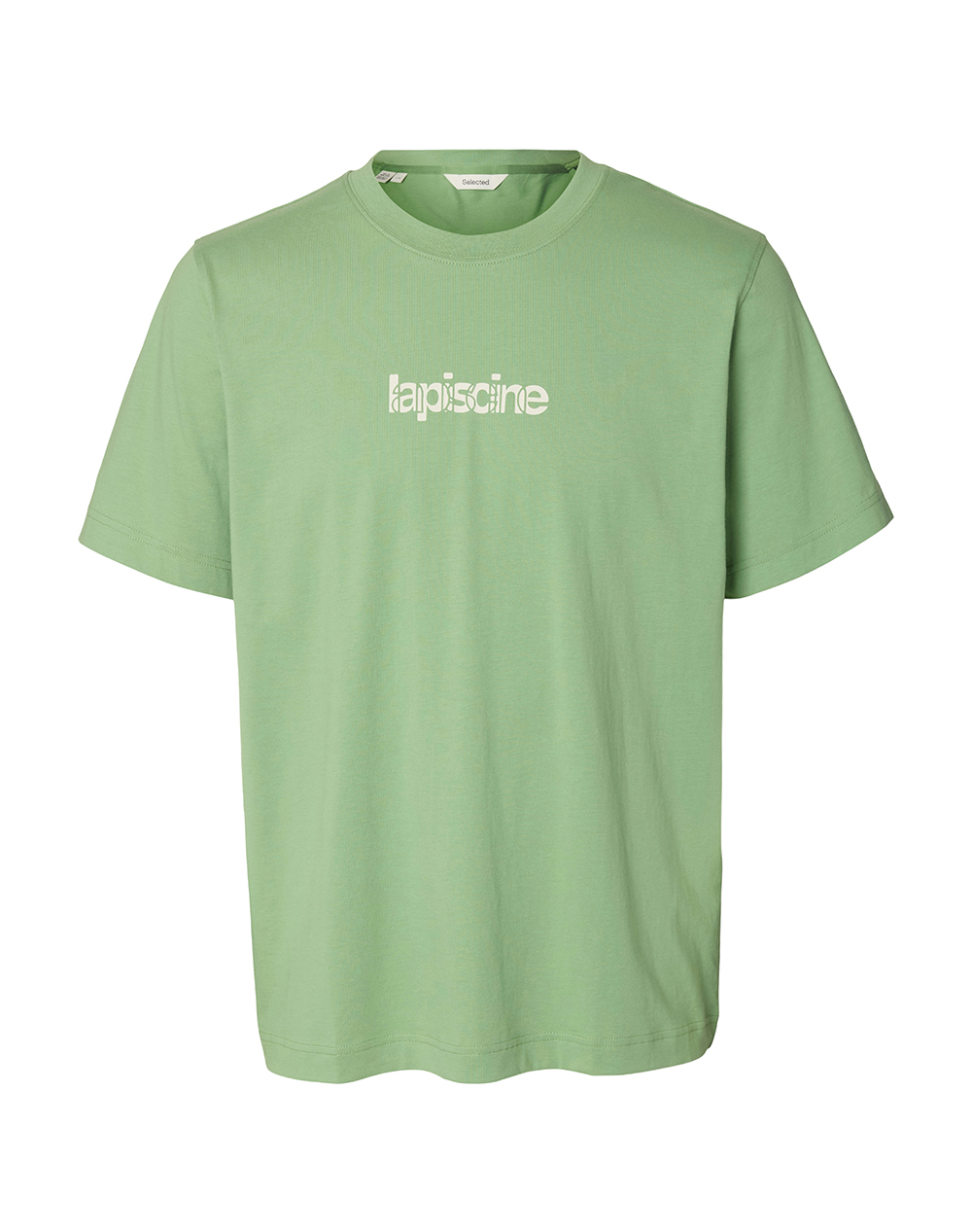 Selected Slhaspen Graphic Ss Tee 16101613-Aspen Green ανδρικά ρούχα μπλούζες T-Shirt Politikos Shop Πολιτικός