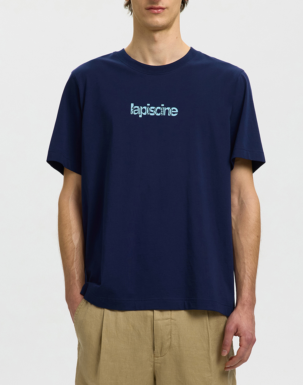 SELECTED SLHASPEN GRAPHIC SS TEE 16101613-Ocean Cavern NavyBlue