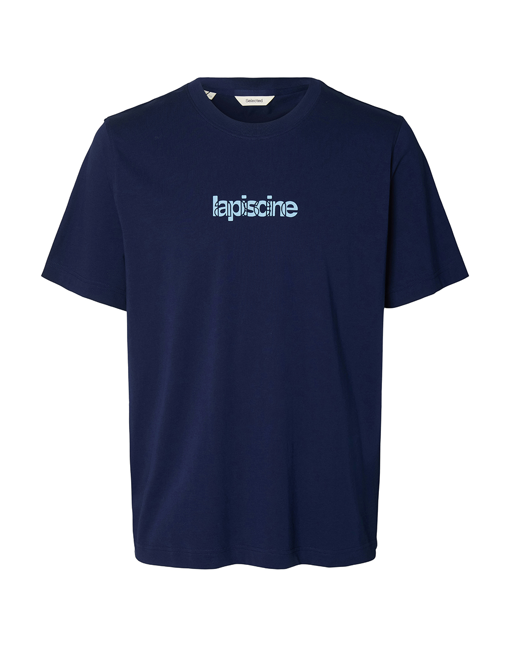 Selected Slhaspen Graphic Ss Tee 16101613-Ocean Cavern Navyblue ανδρικά ρούχα μπλούζες T-Shirt Politikos Shop Πολιτικός