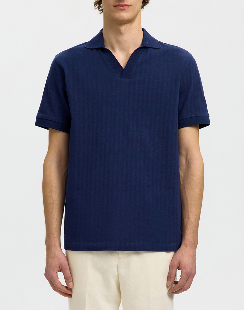 SELECTED SLHMILAN SS POLO 16101619-Ocean Cavern DarkBlue