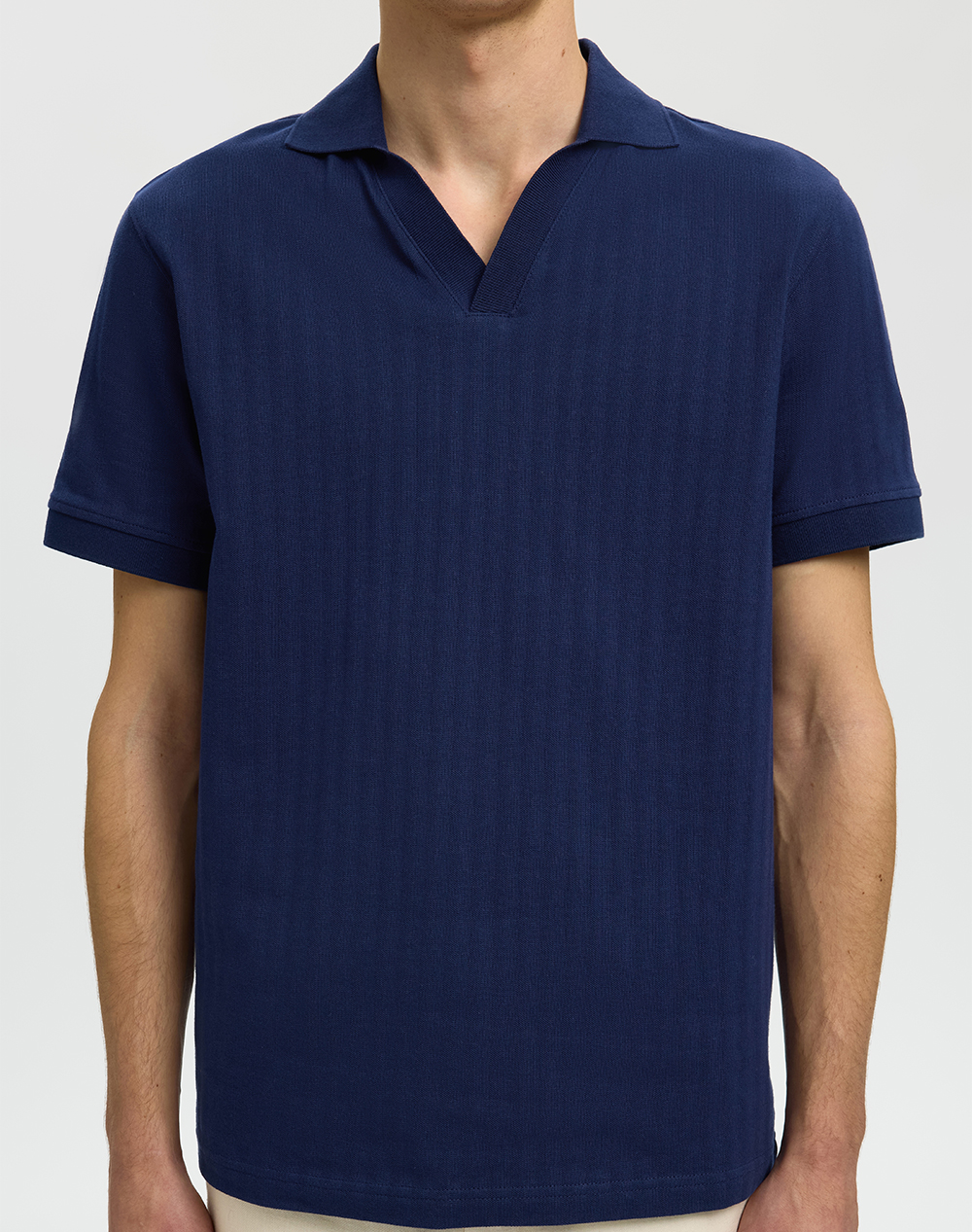 Selected Slhmilan Ss Polo 16101619-Ocean Cavern Darkblue ανδρικά ρούχα μπλούζες Politikos Shop Πολιτικός