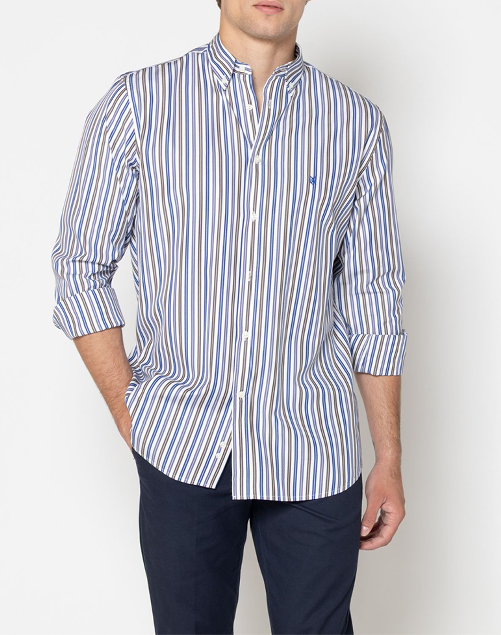 THE BOSTONIANS ΠΟΥΚΑΜΙΣΟ ACORN ΠΟΠΛΙΝΑ REGULAR FIT Button-down Regular Fit 3AAS4923-WHITE Mixed