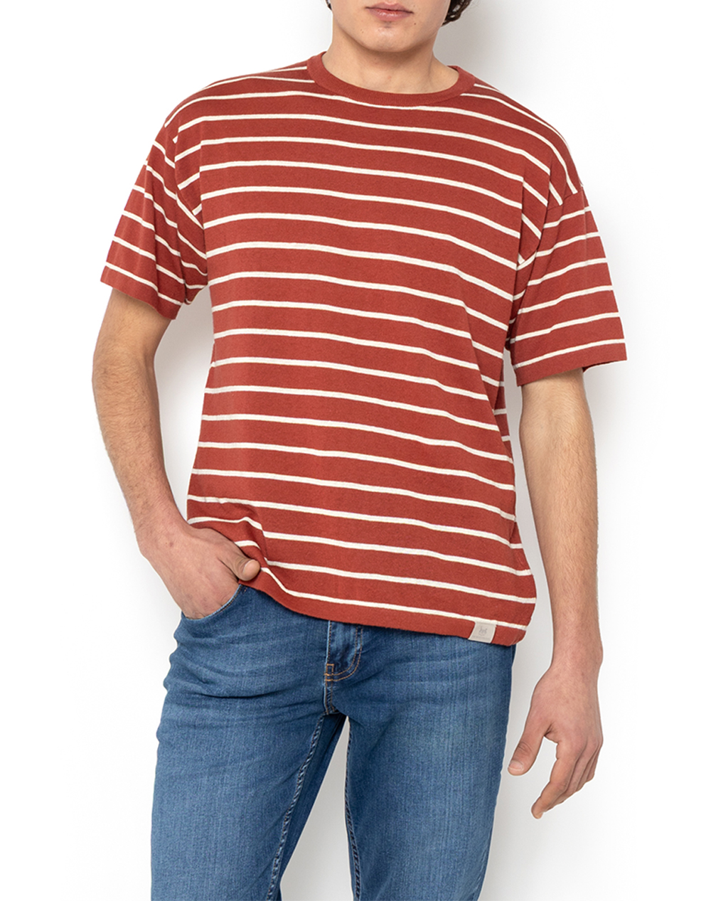 THE BOSTONIANS ΜΠΛΟΥΖΑ ACORN T-SHIRT ΠΛΕΚΤΟ REGULAR FIT 3MTS4004-APPLE Firebrick