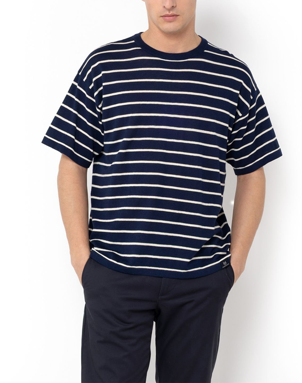 THE BOSTONIANS ΜΠΛΟΥΖΑ ACORN T-SHIRT ΠΛΕΚΤΟ REGULAR FIT 3MTS4004-BLUE NavyBlue