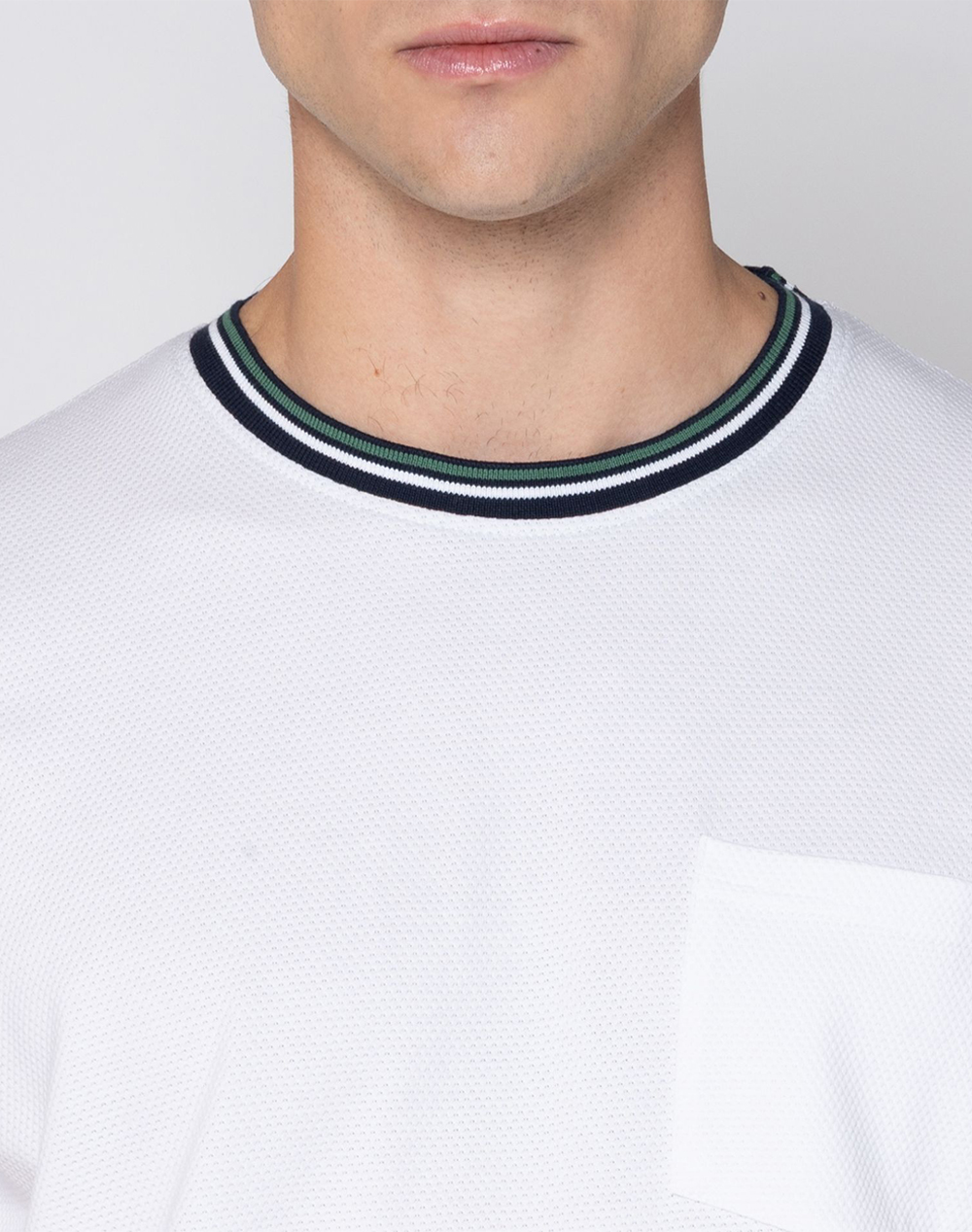 The Bostonians Μπλούζα T-Shirt Pique Waffle Regular Fit 3Ts1306-White White ανδρικά ρούχα μπλούζες Politikos Shop Πολιτικός
