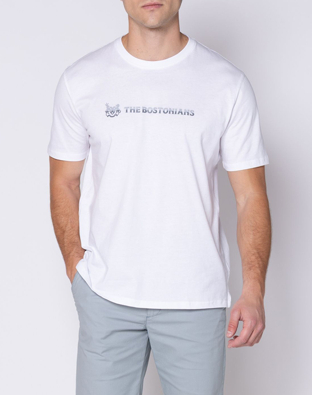 THE BOSTONIANS ΜΠΛΟΥΖΑ T-SHIRT TWO-TONE LOGO REGULAR 3TS1287M-WHITE White