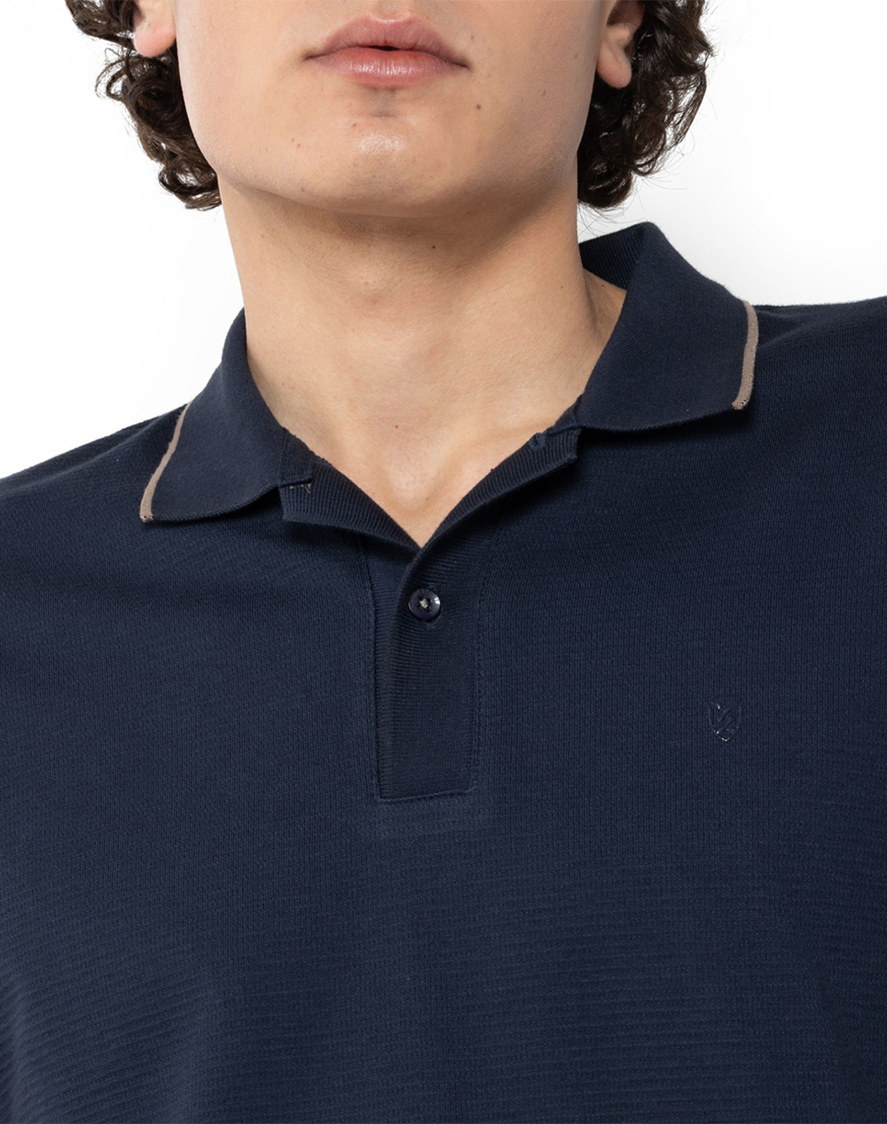 The Bostonians Μπλούζα Polo Pique Waffle Regular Fit 3Ps1301-Blue Darkblue ανδρικά ρούχα μπλούζες Politikos Shop Πολιτικός