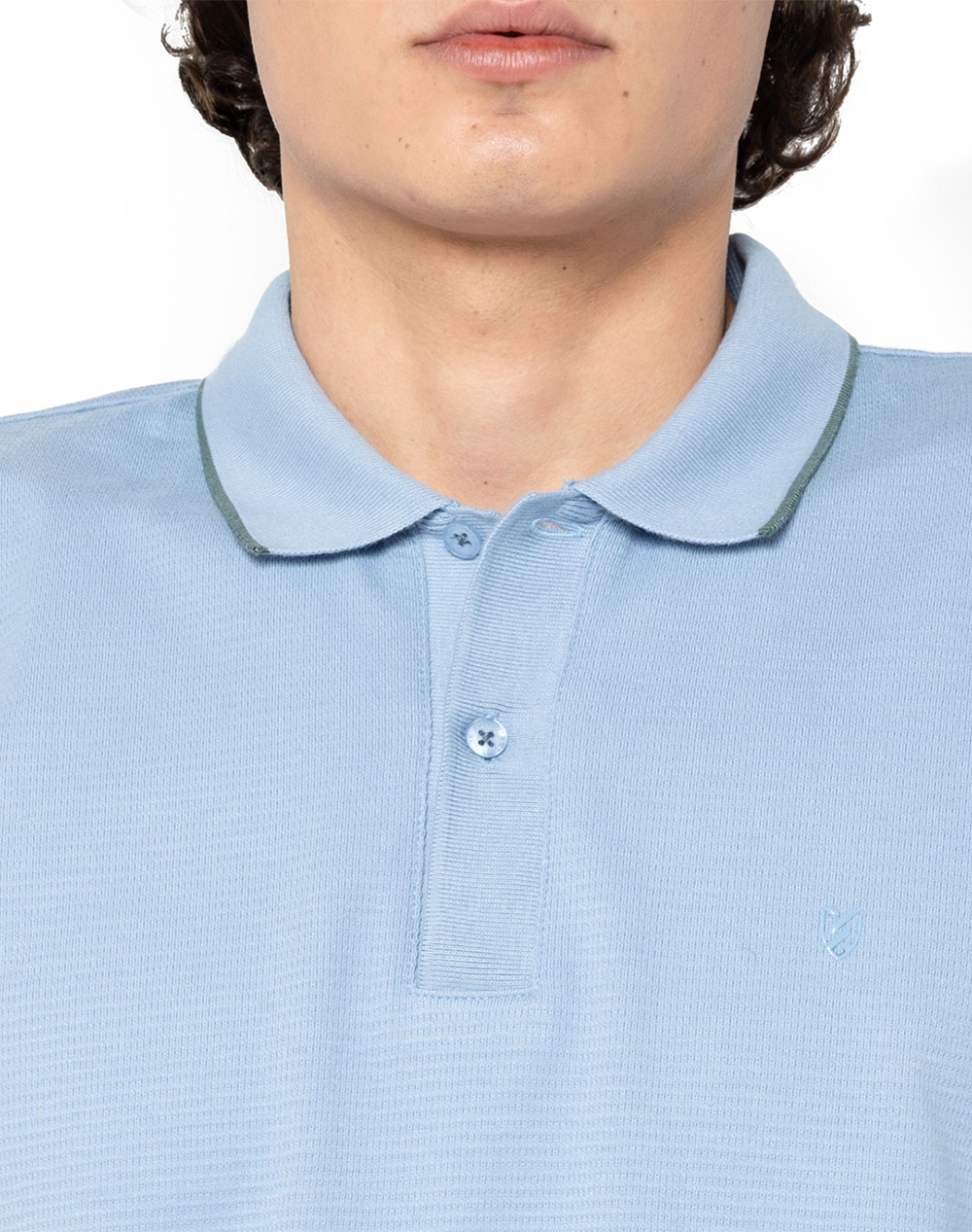 The Bostonians Μπλούζα Polo Pique Waffle Regular Fit 3Ps1301-Light Lightblue ανδρικά ρούχα μπλούζες Politikos Shop Πολιτικός