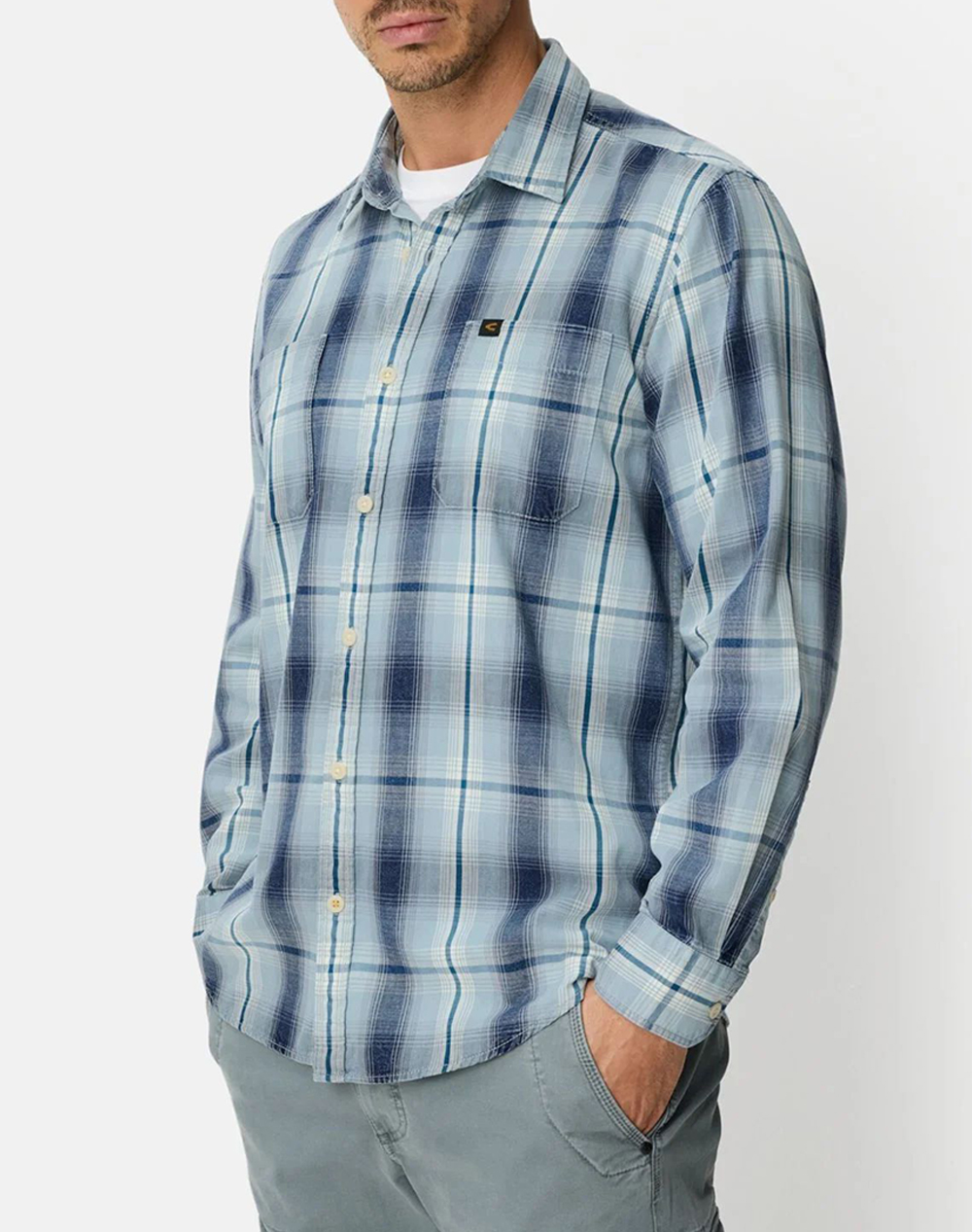 CAMEL Πουκάμισο Μ.Μ. 2pocket check C261-409112-7S12-46 Blue